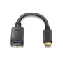 Aisens Cable USB 3.1 Gen1 USB-C Macho a USB-A Hembra 15cm Negro